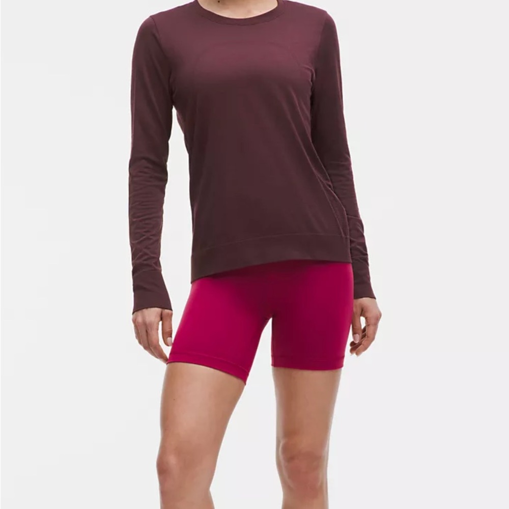 Lululemon swiftly relaxed long sleeve shirt goodnight plum size 8